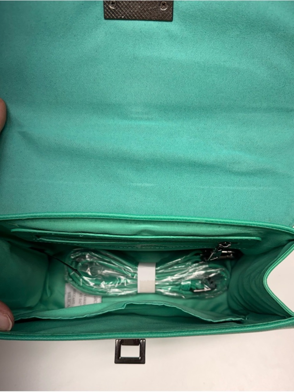 Badgley Mischka Mint Green Vegan Leather Studded Top-Handle Satchel NWT - Picture 6 of 6
